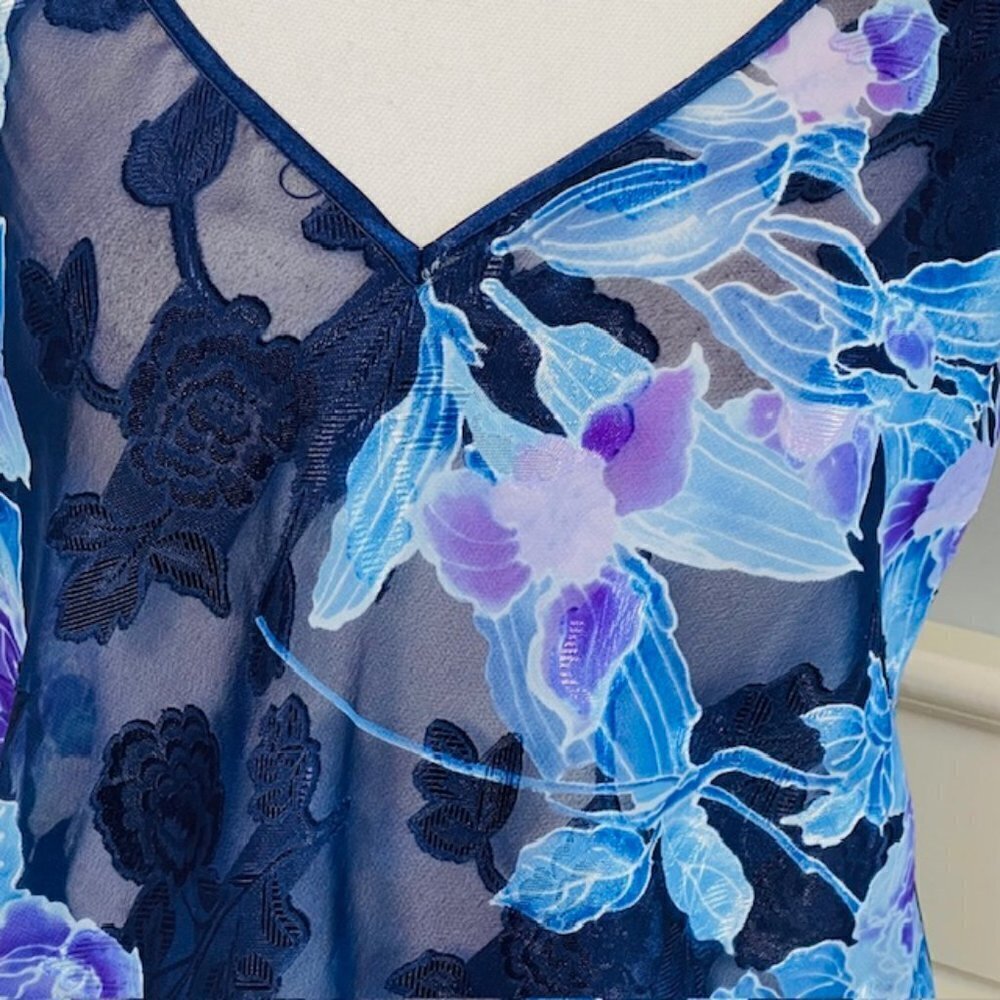 Vintage California Dynasty Satin Pajamas & Robe Floral Lingerie Set Medium - Picture 7 of 13